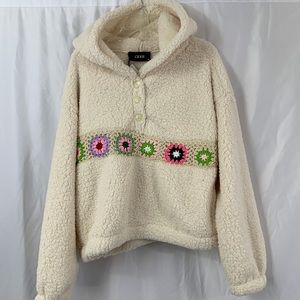 Cider | Jackets u0026 Coats | Cider Fleece Floral Crochet Hoodie Size M Nwt |  Poshmark